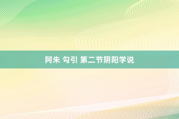 阿朱 勾引 第二节阴阳学说